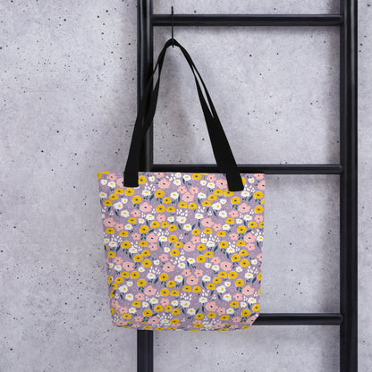 Purple Flower Floral Tote BagAll Over Print Tote Bag