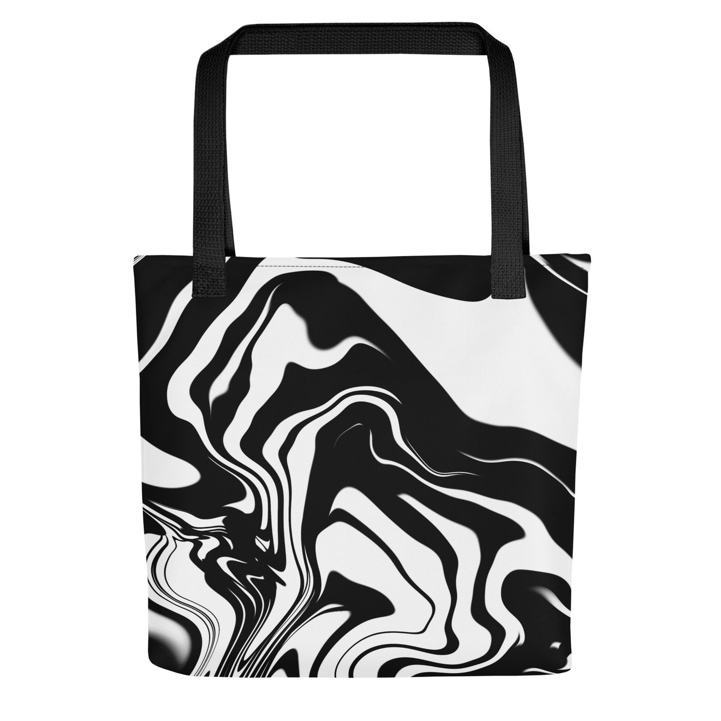 Illusions Psychedelic Black & White All Over Print Tote Bag