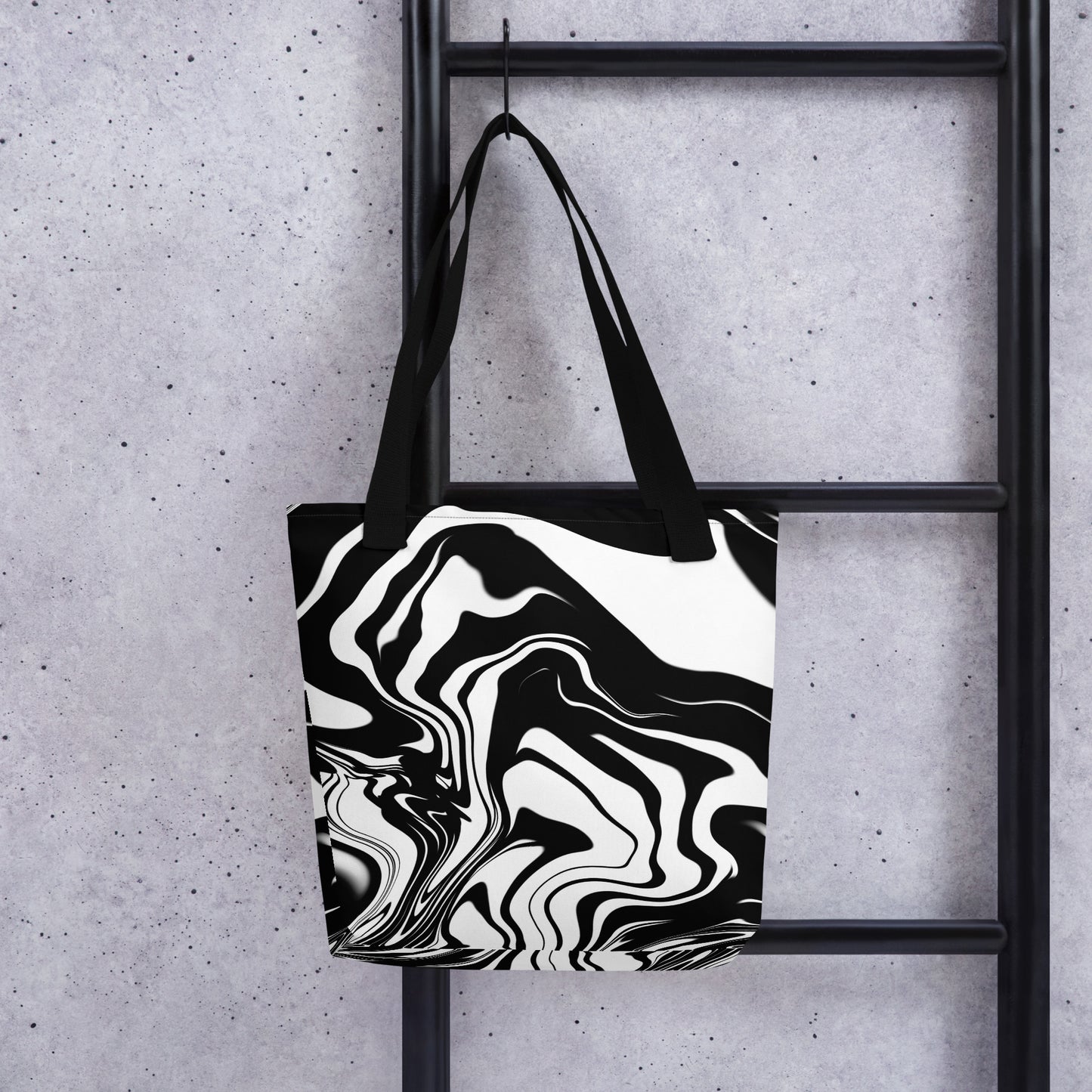 Illusions Psychedelic Black & White All Over Print Tote Bag