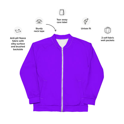 Neon Purple Unisex Bomber Jacket