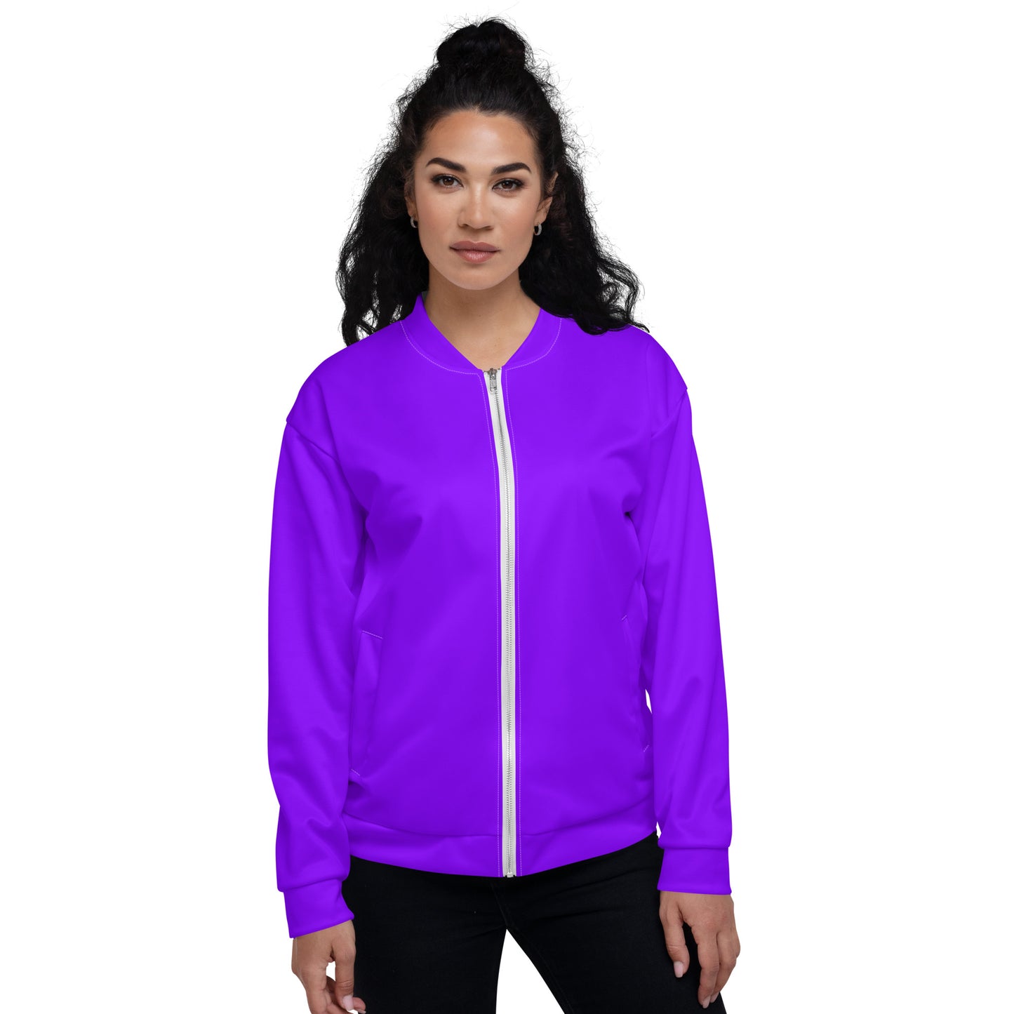 Neon Purple Unisex Bomber Jacket