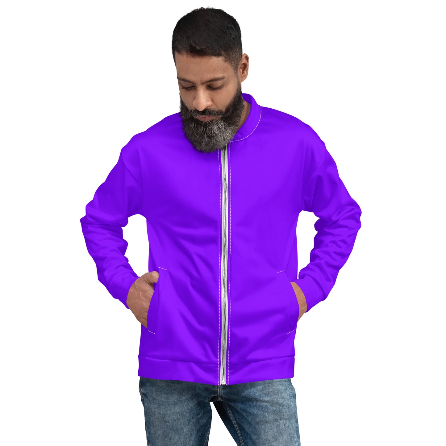 Neon Purple Unisex Bomber Jacket