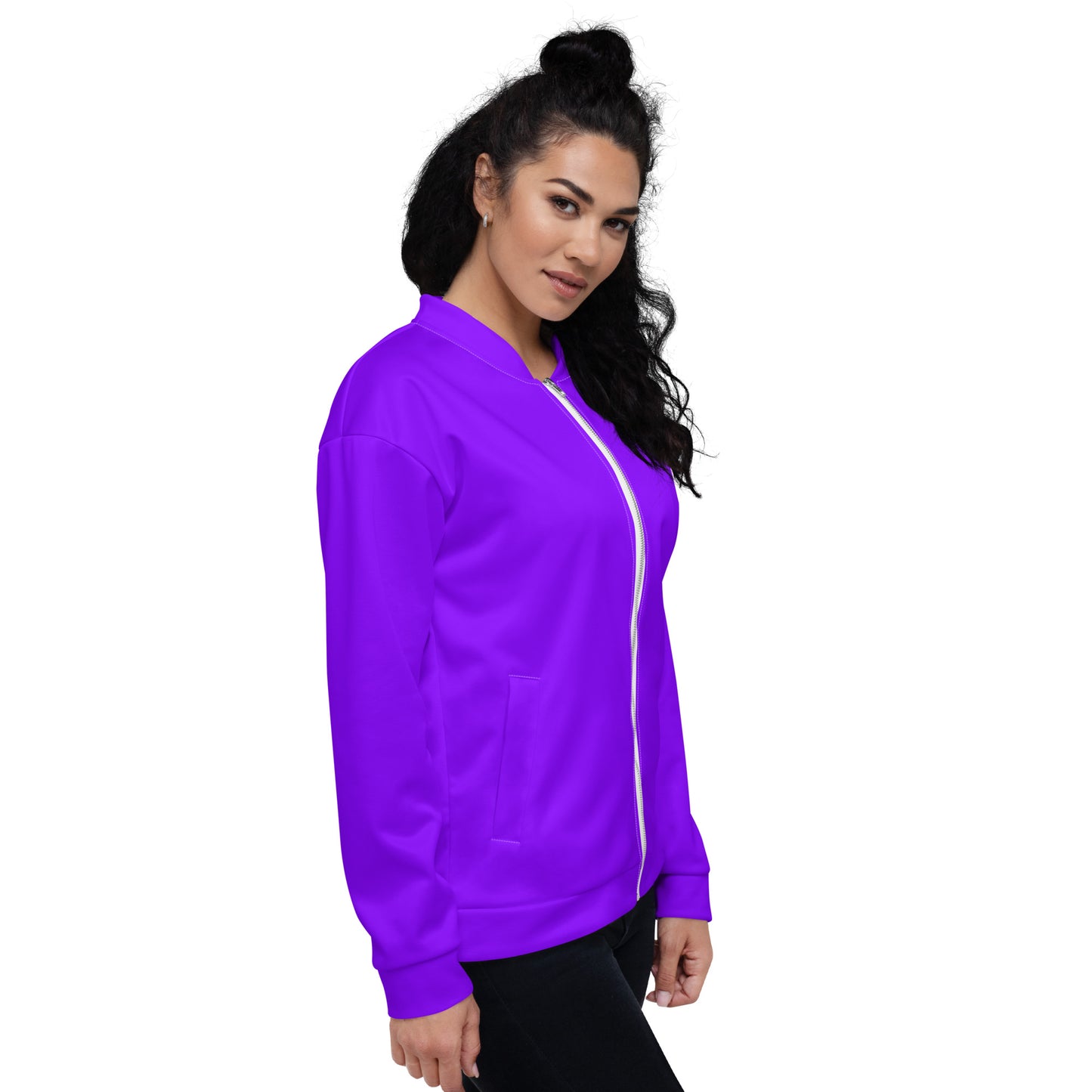 Neon Purple Unisex Bomber Jacket