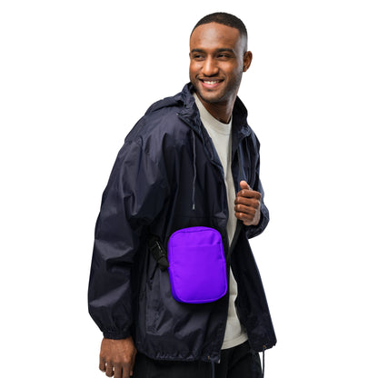 Neon Purple Striped Utility Crossbody Bag