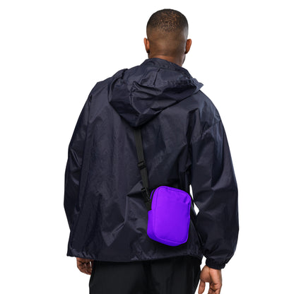 Neon Purple Striped Utility Crossbody Bag