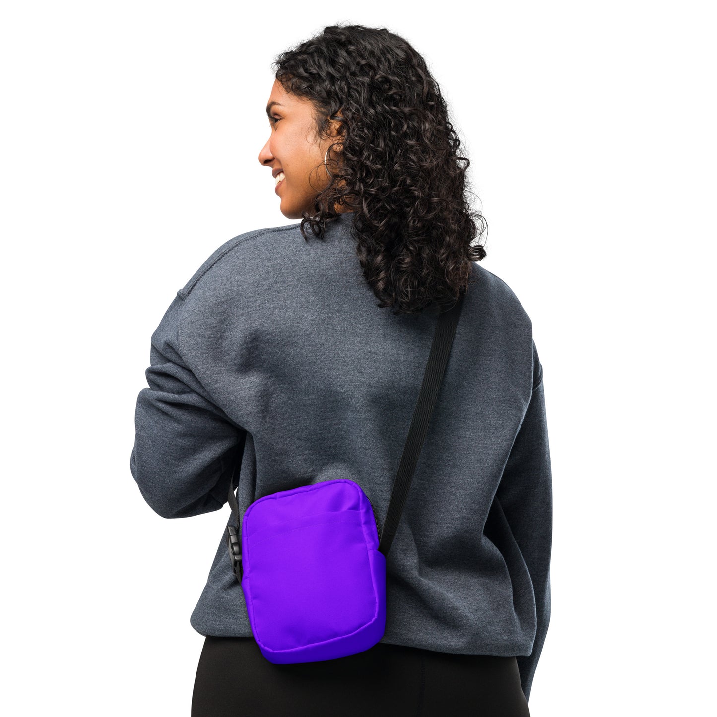 Neon Purple Striped Utility Crossbody Bag