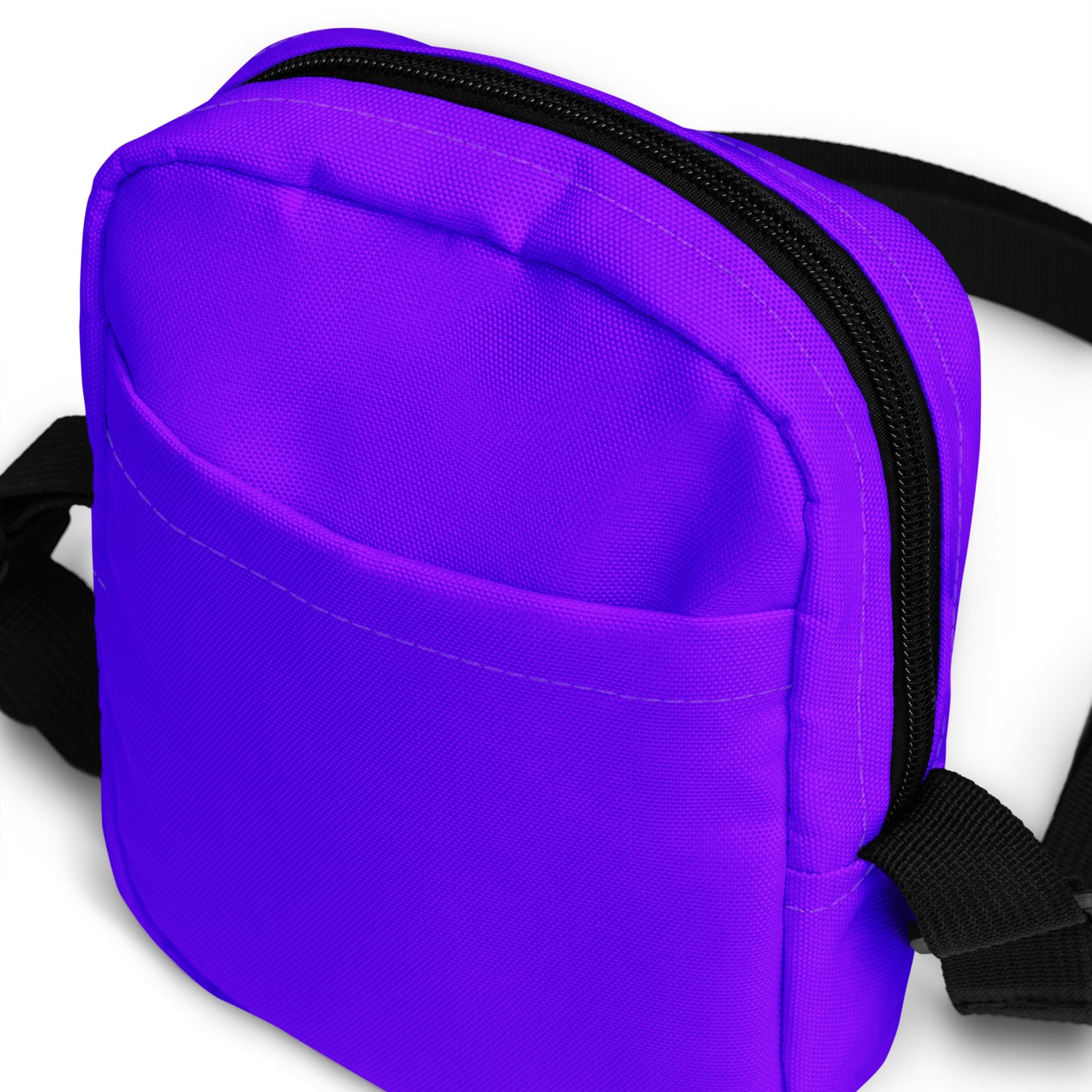 Neon Purple Striped Utility Crossbody Bag