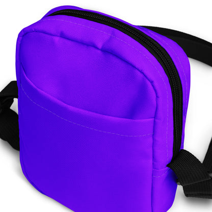 Neon Purple Striped Utility Crossbody Bag