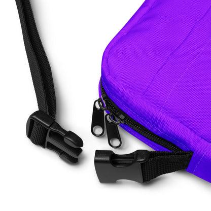 Neon Purple Striped Utility Crossbody Bag