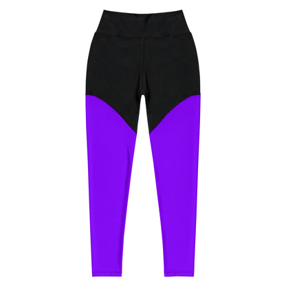 Neon Purple Sports Leggings with Pocket