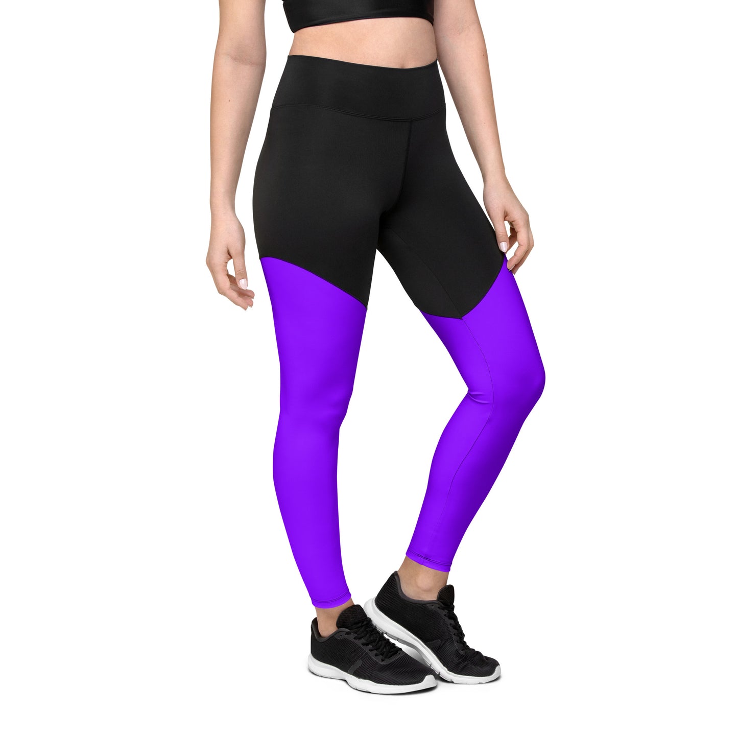Neon Purple Sports Leggings with Pocket
